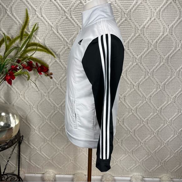 ADIDAS | Boys' Zip Up Track Jacket Sweatshirt Black and White XL - Picture 4 of 10